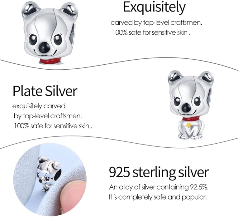 Pandach Animal Charm Bead fits Charms Bracelets for Woman-925 Sterling Silver Dangle Pendant Bead,Jewelry Beads Gifts for Women Bracelet&Necklace