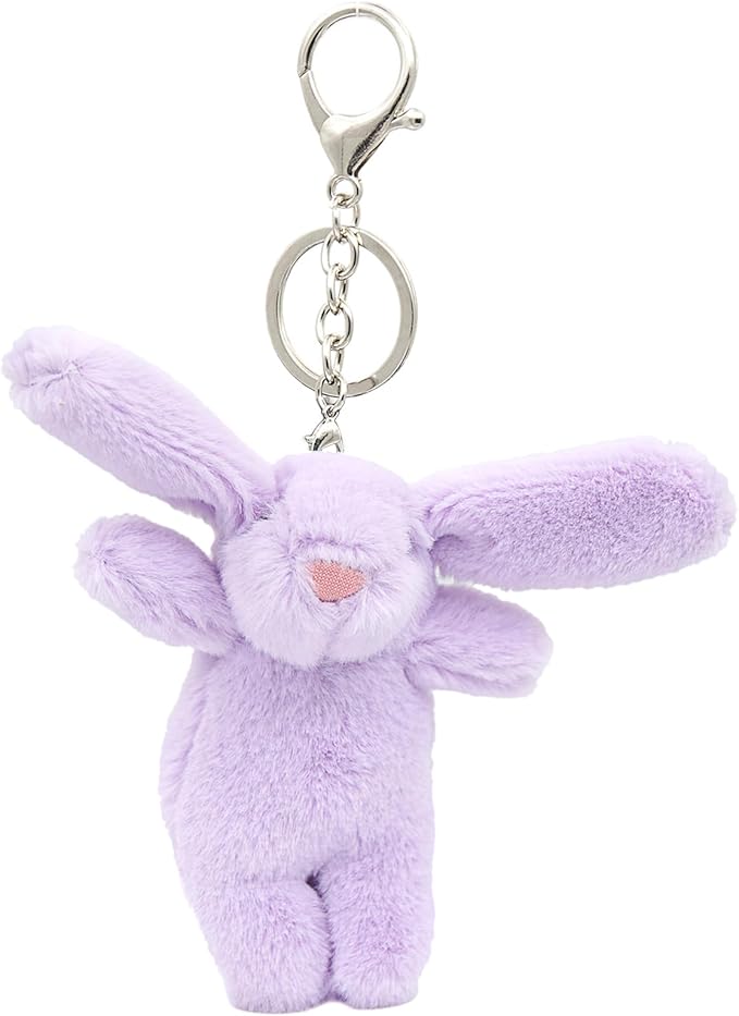 Cute Bunny Bag Charm, Kawaii Bunny Keychain 3.5" Inch Mini Rabbit Purse Charm Decoration for Women Girls