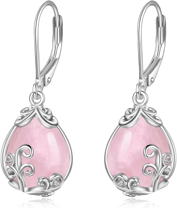 POPLYKE Celtic Filigree Teardrop Drop Dangle Earrings Sterling Silver Leverback Earrings Jewelry for Women