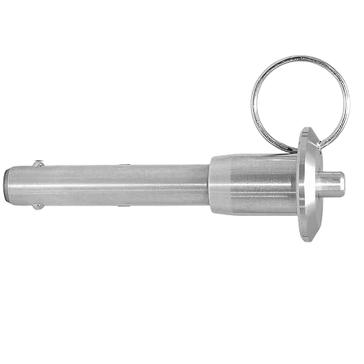 Stainless Steel Ball Head Locking PinQuick Release Pin , 6mm 1/4" Pin Dia Safety Push Button Linear Array Stop Pin with Lanyard Cable for Musical Instrument (1Pack, Usage Length(MM):45)