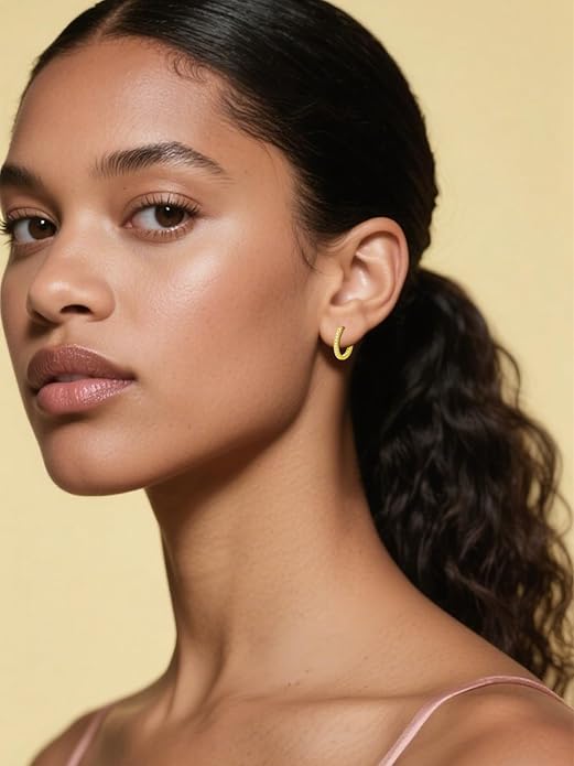 14K Gold Hoop Earrings for Women Hypoallergenic Lightweight Gold Huggie Hoop Earring Jewelry Gift