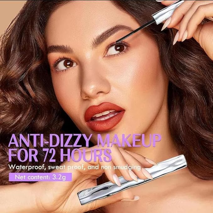 NEW Waterproof & Sweatproof Lengthening & Curling Mascara,Ultimate Mascara Set for Lengthening and Curling,Eyelash Primer,Tubular Eyelash Primer,Natural And Non-Smudged (2PCS)