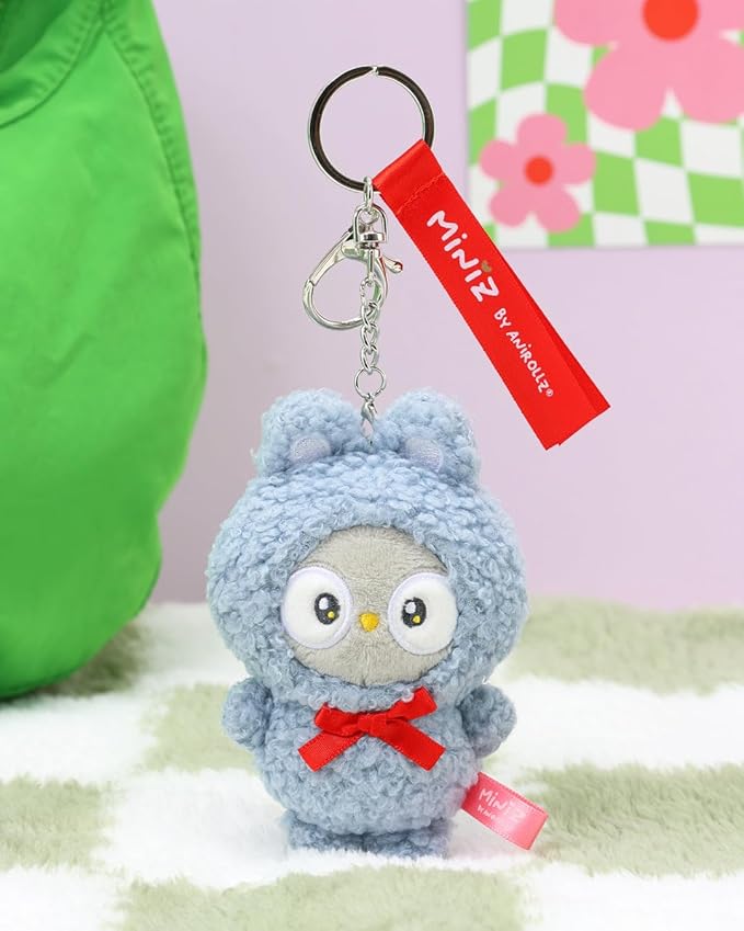 Anirollz Miniz Plush Charm Cute Stuffed Animal Keychain Kawaii Mini Bag Accessory Collectible Pocket Toy for Kids & Adults