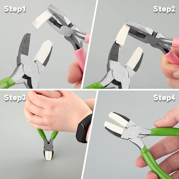 Flat Nose Plier Replacement Tips with Storage Box Pair of 12 Replacement Jaws for Flat Nose Pliers Parallel Pliers Jewelry Tool Jewelry Making Pliers Tool