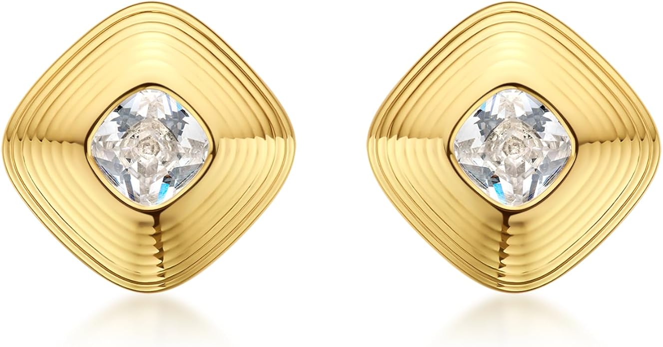 FRUMOS 925 Sterling Silver Huggie Earrings for Women 18K Gold Plated Hoop Earrings for Women Hypoallergenic Small Cubic Zirconia Huggie Earring