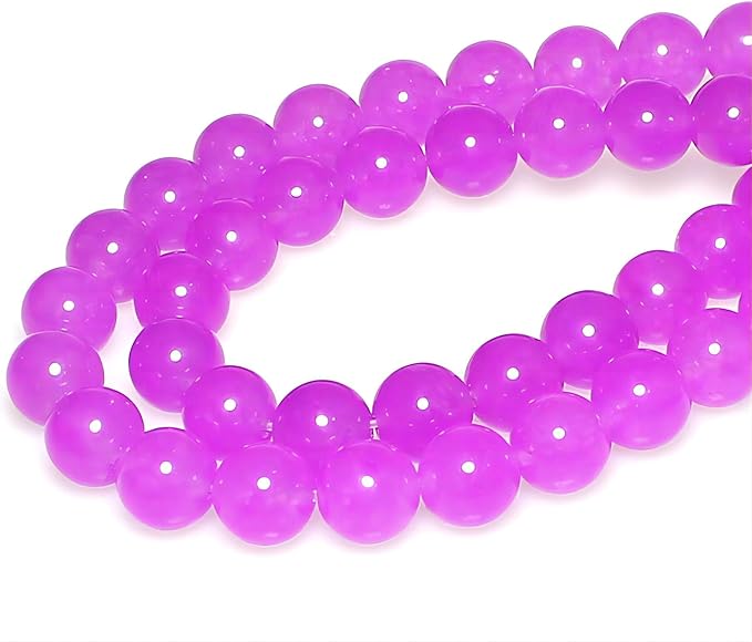 MJDCB Stone Beads 4mm 85pcs Round Purple Red Jade Loose Gemstone Bead Charms for Jewelry Making Bracelet Necklace Earring Pendant
