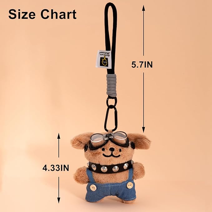 YOU WIZV Cute Dog Plush Keychain for Women - Kawaii Stuffed Animal Charm for Purse, Backpack & Bag Accessories
