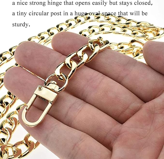 Hahiyo 34mm Length Swivel Lobster Clasp One Handed Operation Strong Hinge Smooth Locking Motion Zinc Alloy Push Gate Trigger Snap Hook Buckles Gold 6 PCS for Crossbody Purse Chain Connect Key Fobs