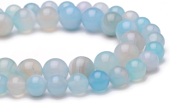 8mm Natural Stone Beads for Jewelry Making,Sardonyx Polished Smooth Round Gemstone Beads for Bracelet Necklace 15 Inch