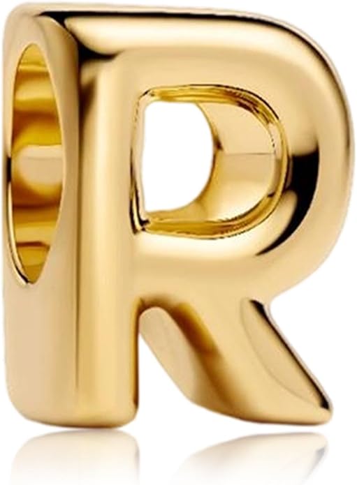 S925 A-Z 14K Gold Plated Initial Letter Alphabet Charms for Pandora Bracelets and Necklaces Women, Gifts for Couple Family Friend on Birthday Anniversary Christmas Mothers Valentine's Day Grad