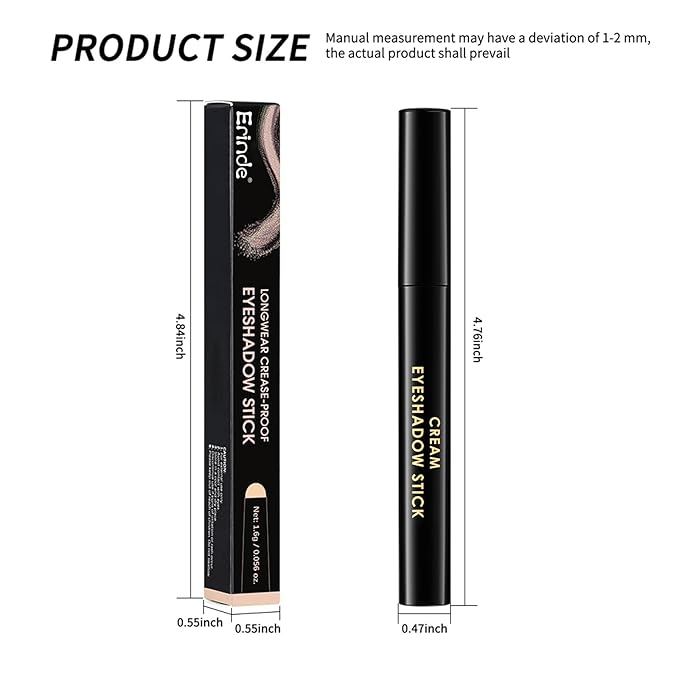 Erinde Waterproof Cream Eyeshadow Stick, Mocha Brown Matte Eye Shadow Sticks, Cream to Powder Eyeshadow Crayon, Buildable & Blendable Long-Lasting Eye Shadow Stick, Vegan & Cruelty-Free, 14 Stone