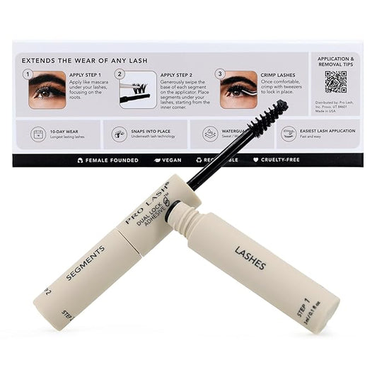 Pro Lash Dual Lock Adhesive - Long-Lasting, Easy-to-Apply Lash Glue - Waterproof, Sweatproof Eyelash Glue - Safe for Sensitive Eyes - 7-Plus Day Hold, No Fumes, No Dry Time - 5 ml