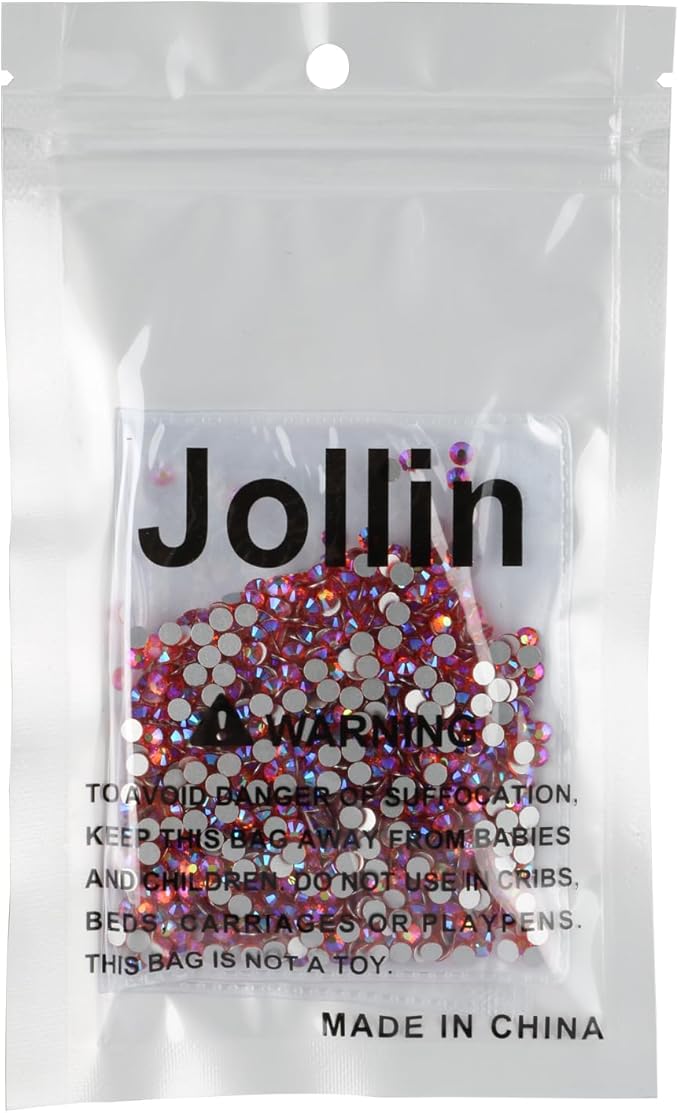 Glue Fix Crystal AB Flatback Rhinestones (ss12 1440pcs, Red AB)
