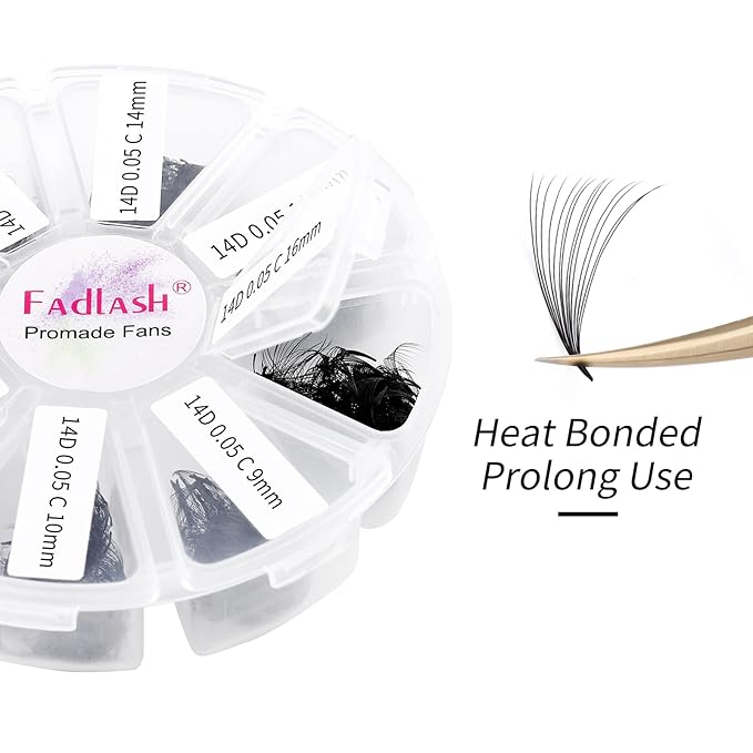 Premade Fans Eyelash Extensions 1000pcs Promades Eyelash Volume Lash Extensions Pointed Base Loose Fans Premade Lash Extensions Fans Handmade Pre Made Volume Lashes Mix (14D-0.05C, 9-16mm)