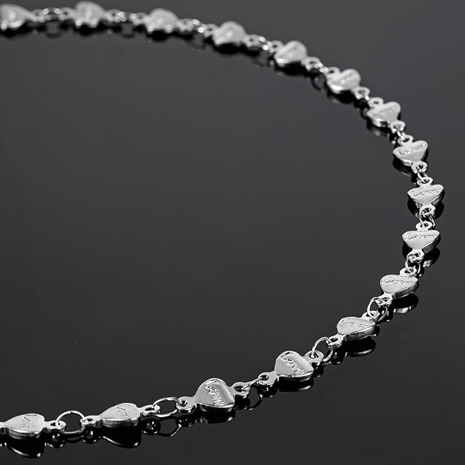 UMAOKANG 13 Feet Heart Chains Bulk on Spool Stainless Steel Chain for Jewelry Making with Jump Rings and Lobster Clasps