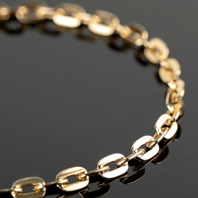 UMAOKANG 10 Meters Gold Plated Chain for Jewelry Making Aluminum Chain Roll Flat Paperclip Necklace Chain for Women Jewelry DIY Supplies Findings