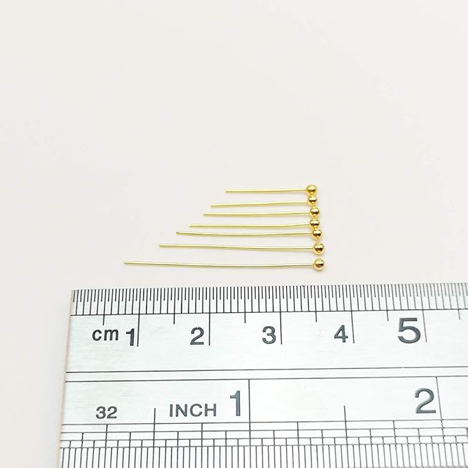 Chenkou Craft Assorted 700pcs Mix Size Brass Ball Head Pins for Jewelry Making (Gold, Mix)