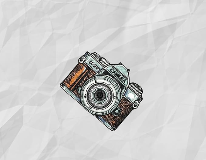 3.5" Embroidered Vintage Retro Camera Iron On Patch | Decorative Vintage Retro Camera Applique Iron On/Sew On Patches for Clothing, Hats, Backpacks, Clothes, Jackets