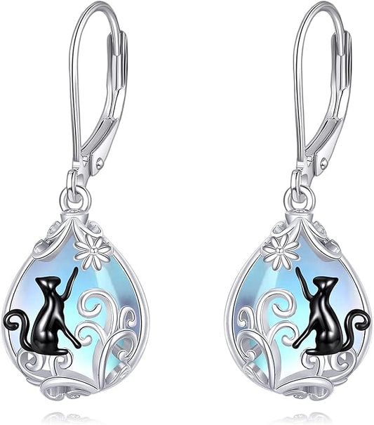 POPLYKE Celtic Filigree Teardrop Drop Dangle Earrings Sterling Silver Leverback Earrings Jewelry for Women
