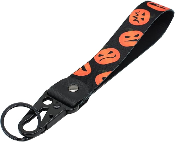 2 Pcs Classic Black & Floral Keychain Wristlet Lanyard for Women couples, Flower Wristlet Strap for Keys Hands-Free Wearable