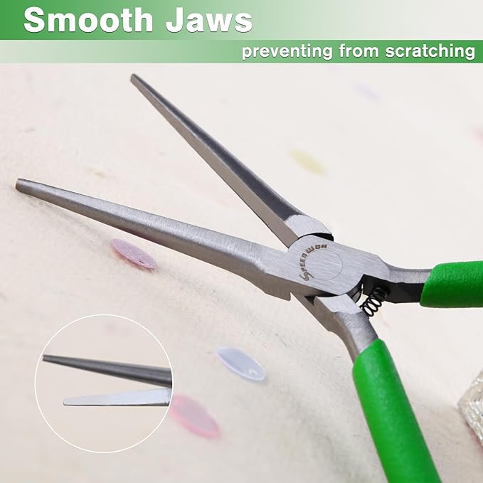 SPEEDWOX Needle Nose Pliers for Jewelry Making Smooth Jaws Long Nose 5 Inches Mini Thin Needle Plirer Extra Long Plier Fine Chain Nose Plier Professional Tool Beading Hobby Craft Supplies