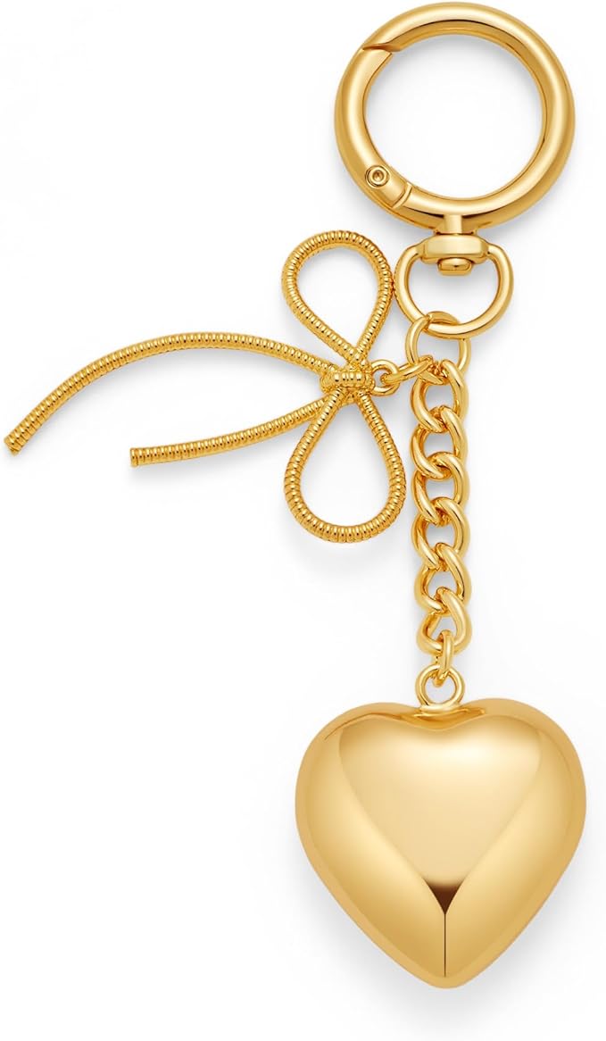 Heart KeyChain for Women Bagchain Gold Silver Fashion Keychains Accessories