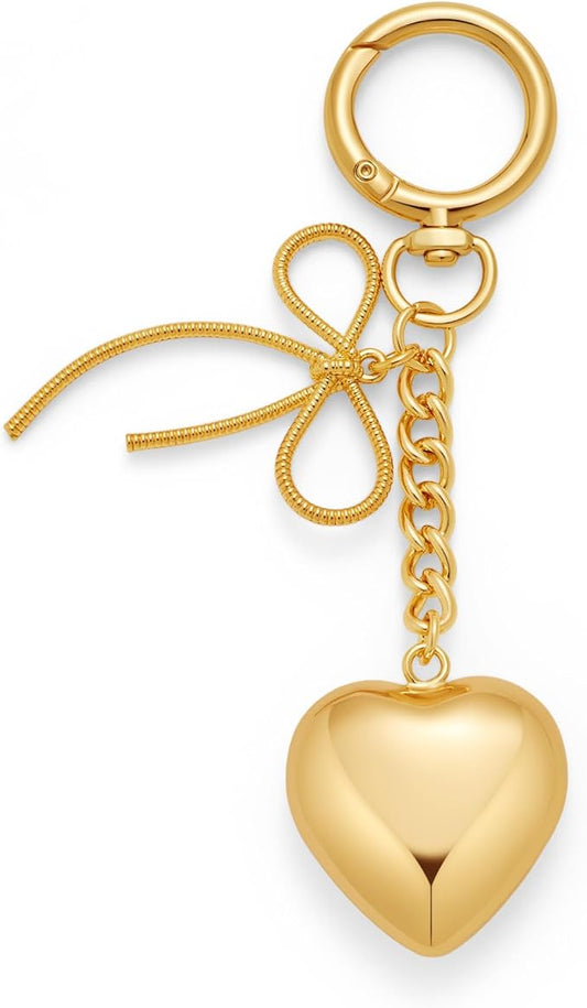 Heart KeyChain for Women Bagchain Gold Silver Fashion Keychains Accessories