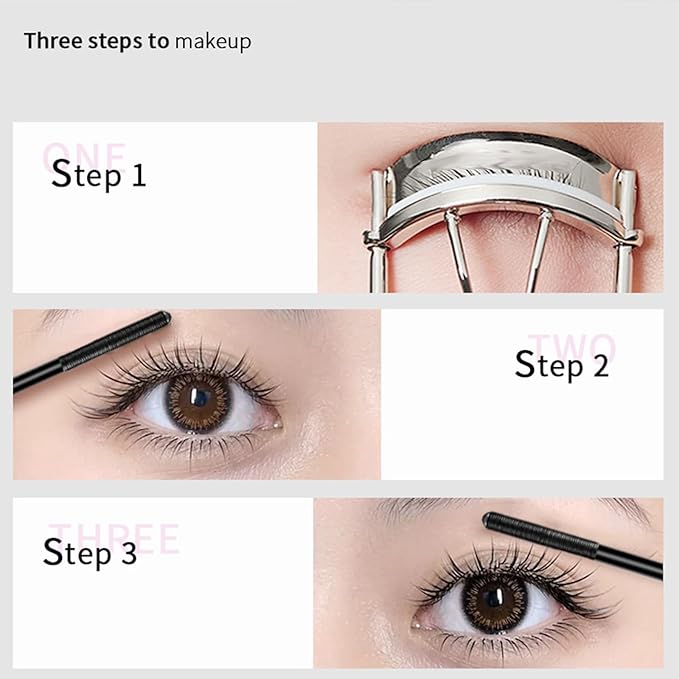 Zkyo Steel Tube Eyelash Primer, Eyelash Primer,Small Steel Tube Mascara,Waterproof Long-Lasting 3D Curling Eyelash With No Flaking, Sweat-Proof, Lengthening, Quick-Drying And Reuse (Black 3PC)