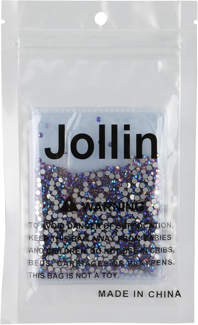 Jollin Glue Fix Crystal Flatback Rhinestones Glass Diamantes Gems for Nail Art Crafts Decorations Clothes Shoes 2.4mm (ss8 2880pcs, Light Purple AB)