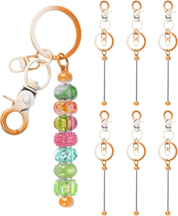 uxcell Beadable Keychain, Keychain Making Supplies, Blank Bead Metal Chain Bars for DIY Crafts Jewelry Making Gift