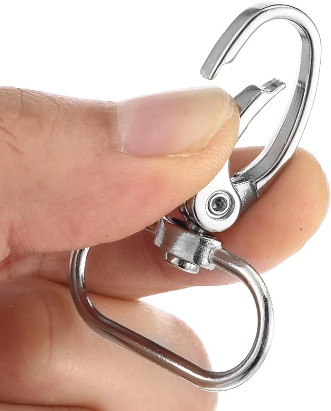 80 Pack 1 Inch Swivel Clasp Silver Lobster Claw Clasps for Keychains Lanyard Clips D Ring Keychain Clip Swivel Snap Hooks for Key Chain, Crafts and Purse DIY Lanyard Making