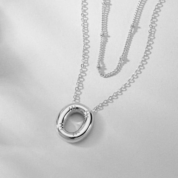 PANSHI Gold Initial Necklaces Gifts for Teen Girls Women Girlfriend Teen Girl Gifts Trendy Stuff Layered Bubble Letter Necklace Gold Jewelry Birthday Gift