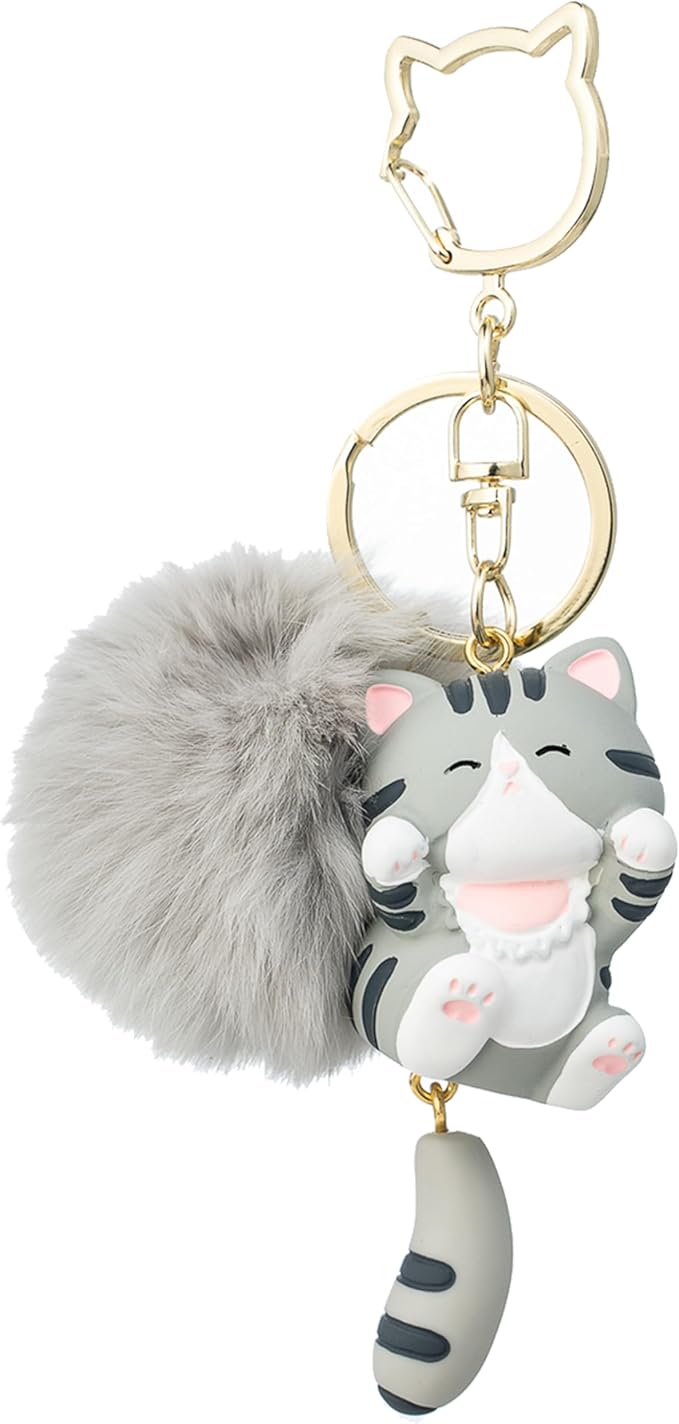 Cat Keychain bag charms for handbags Cute Keychains for Women Kawaii Cat Backpacks Accessories cat plush keychain