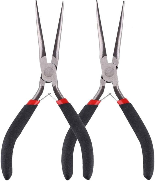 2Pcs Extra Long Needle Nose Pliers Precision Wire Plier Repair Tool (6-Inch)