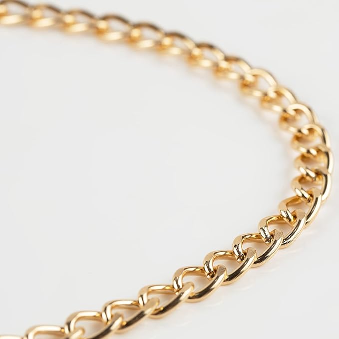 16.4 Feet Twisted Curb Chain Links Gold Plated Aluminum Bracelet Necklace Chain Bulk for DIY Craft Jewelry Making with Lobster Clasps and Jump Rings