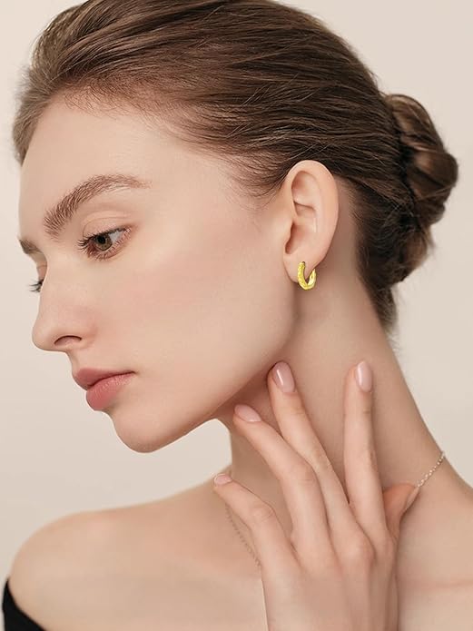 14K Gold Hoop Earrings for Women Hypoallergenic Lightweight Gold Huggie Hoop Earring Jewelry Gift