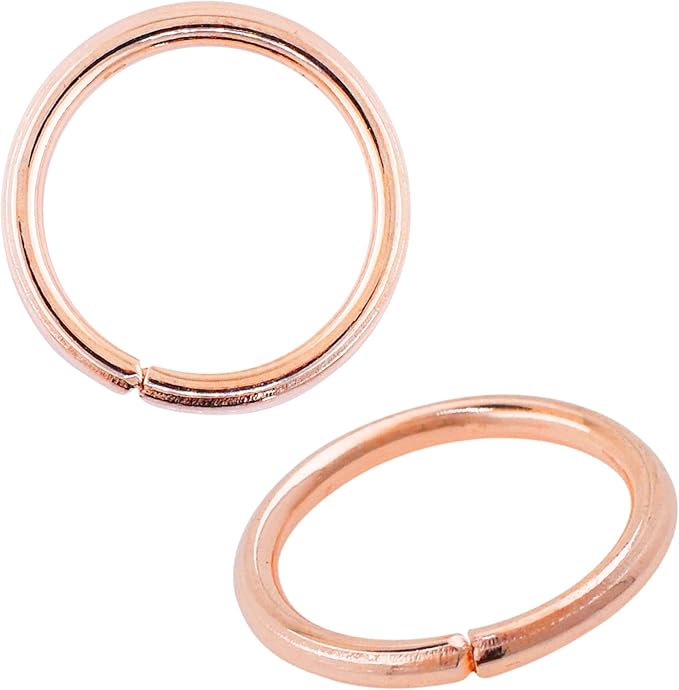 Mandala Crafts Assorted Rose Gold Color Jump Rings Jewelry Findings Metal O Rings for Jewelry Making Supplies - 200 14mm Small Open Jump Rings Kit for Necklace Earring
