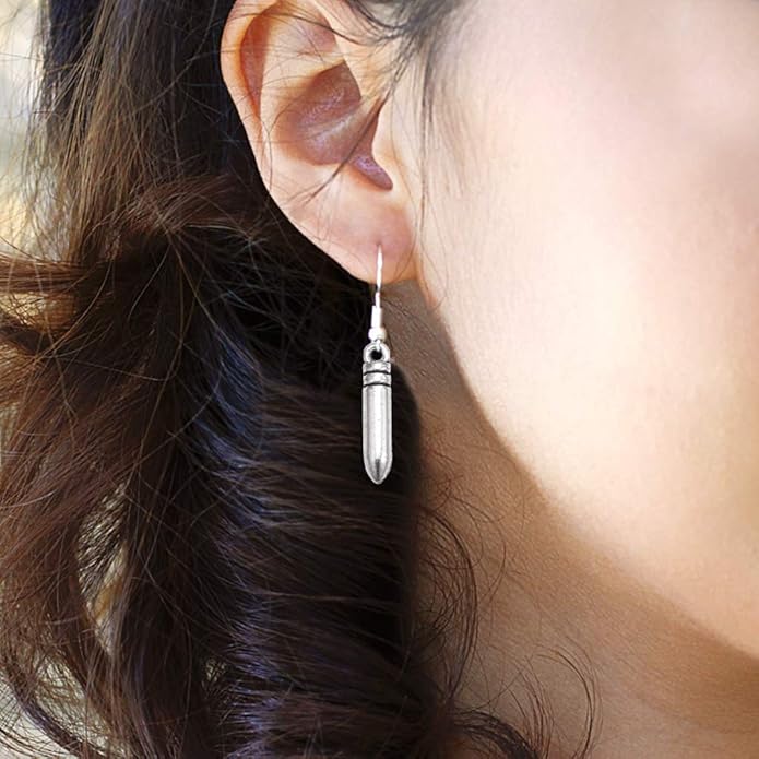Inspired Silver - Silver Customized Charm French Hook Drop Earrings with Cubic Zirconia Jewelry
