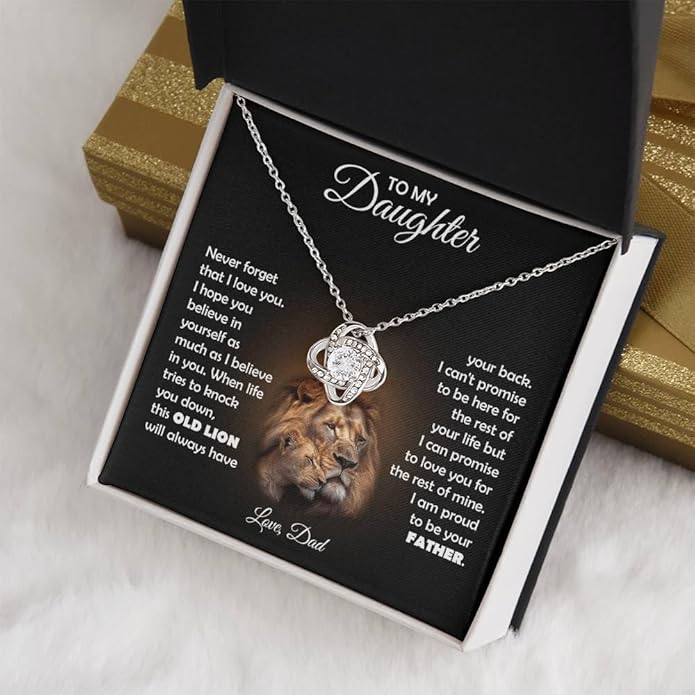 To My Beautiful Daughter Necklace from Mom & Dad | Cubic Zirconia Pendant with Heartfelt Message Card & Gift Box | Daughter Birthday, Graduation, Christmas Jewelry Gift from Parents