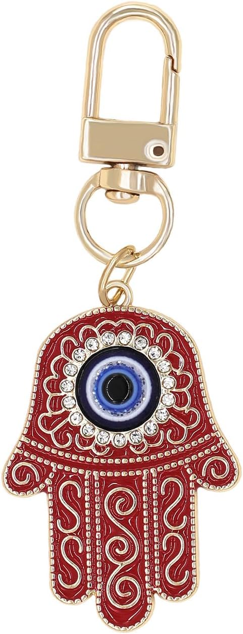 Evil Eye Keychain Hamsa Hand keychain Protection Charm for Men Women Car Key Ring Bag Purse Accessories