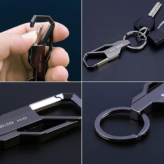 KESTAR Car Key Chain Key Ring Business Keychain Car Key Ring Key Organization for Men and Women, Classic Black