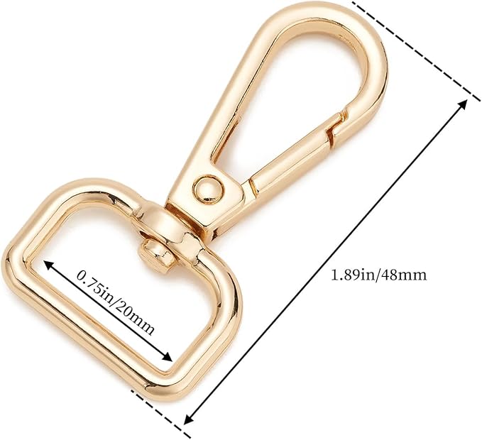 9 Pcs D Ring Swivel Lobster Claw Clasp Push Gate Snap Hooks Trigger Clips for DIY Crafts Keychain Purse Handbag Making,3/4 Inch Mixed