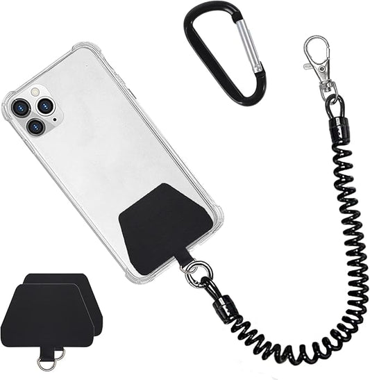 Doormoon Phone Lanyard Tether with Patch, Universal Stretchy Straps and Phone Case Anchor for Anti-drop Outdoor Skiing Hiking Cycling Climbing Compatible for iPhone Samsung Pixel Most Smartphones