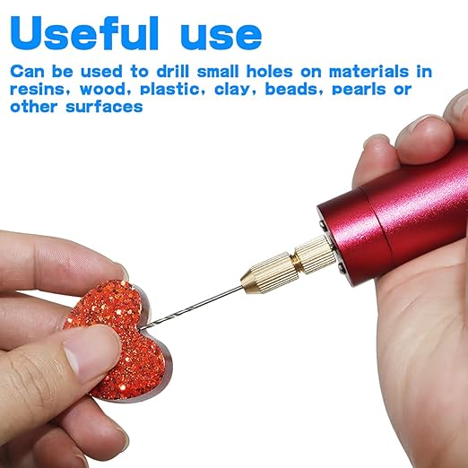 Electric Mini Drill with 10 Pcs Twist Drills Bits (0.81.2mm) and 200 Pieces Eye Screw for Resin, Plastic,Wood Polymer, DIY Jewelry, Key Chain Making, ZYdrill set