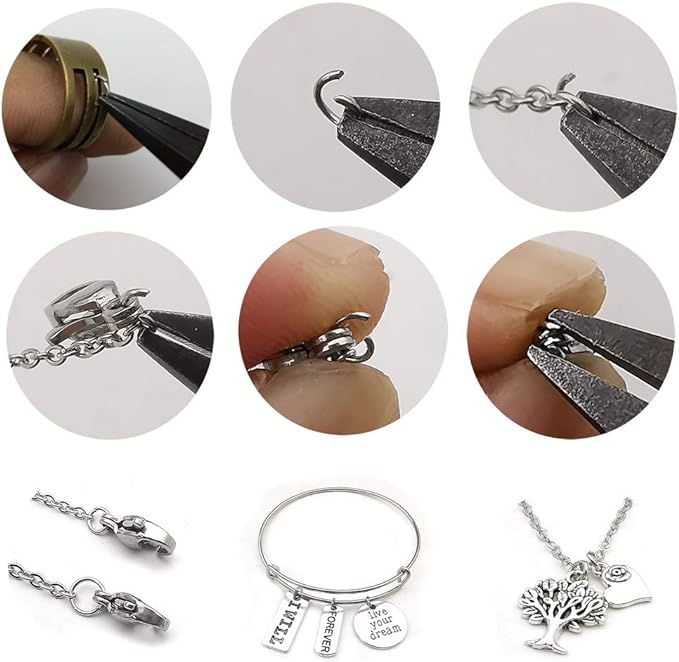 1000 pcs Mix 5mm 6mm 7mm 8mm 10mm Stainless Steel Rings Jump Rings Connector Rings for Jewelry Making Necklaces Bracelet Earrings Keychain DIY Craft (M535)