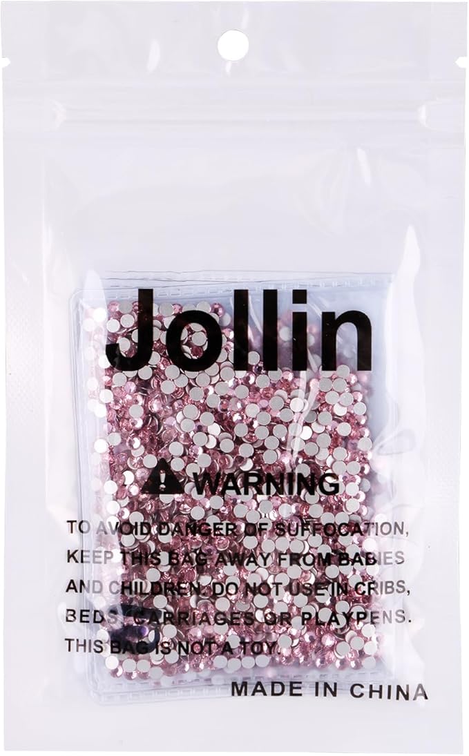 Jollin Glue Fix Crystal Flatback Rhinestones Glass Diamantes Gems for Crafting Nail Art Crafts Decorations Clothes Shoes 2.8mm (ss10 2880pcs, Pink)