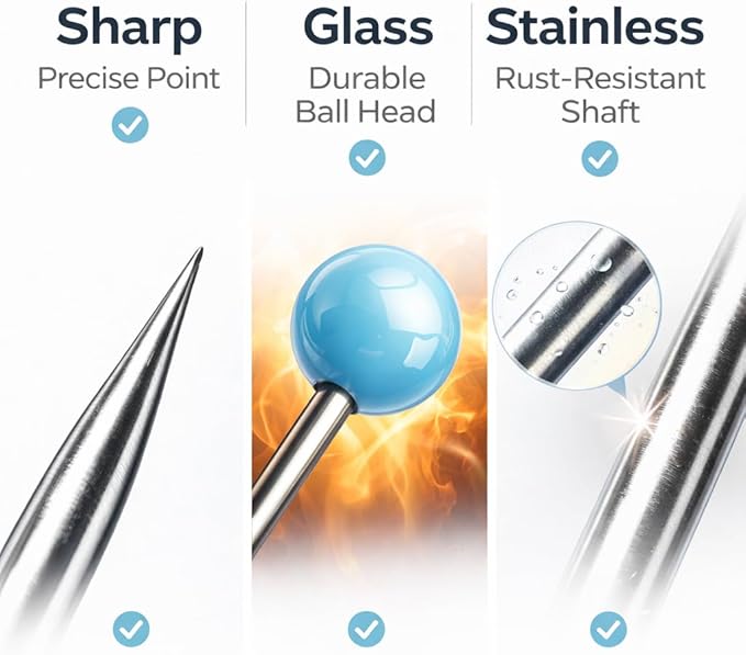 Sewing Pins for Fabric,Sewing Pins with Heads,Quilting Pins Long, Straight Pins Sewing, Glass Head Sewing Pin, 1.75 Inch Blue Glass Head Straight Pins, 600 PCS for Quilting, Sewing and Crafts