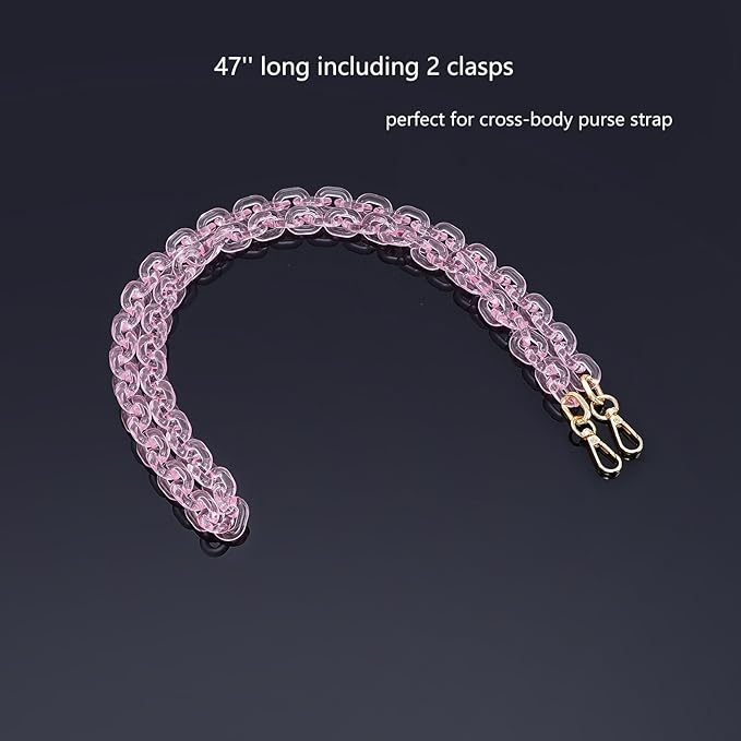 Cute Acrylic Purse Strap Bag Chain Handle Replacement Handbag Crossbody Shoulder Strap Accessory