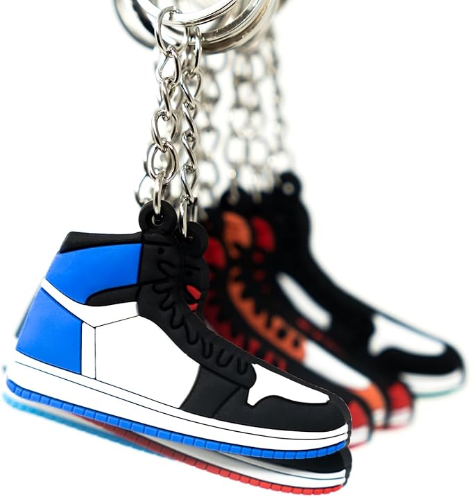 Retro Shoe Rubber Sneaker Keychains Birthday Party Favors Fun Gifts Hype Props Celebration Decoration Kids Mystery Goodie Bag Prizes (Retro Pack of 10)