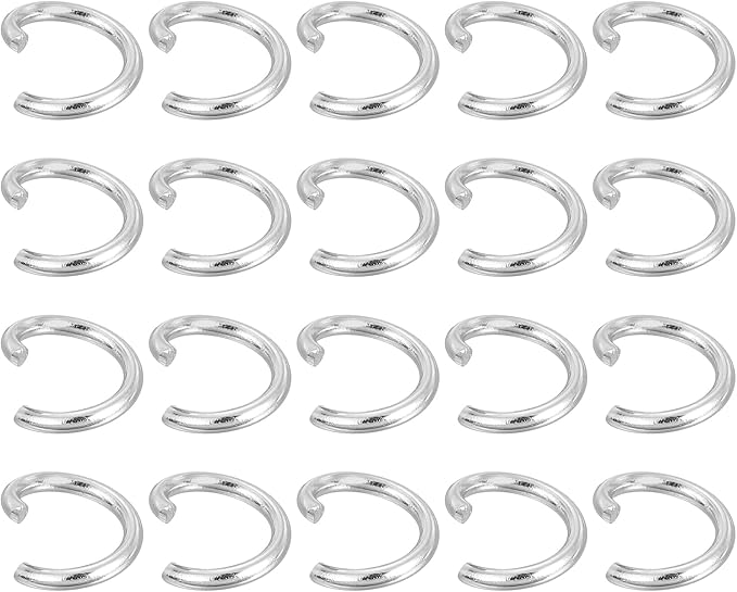 uxcell 200Pcs Open Jump Rings, 8mm 316 Stainless Steel O Rings, Split Rings Circle Clasp Connecting Rings for Jewelry Making Supplies Necklace Repair, Silver